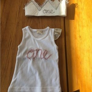 OH BABY- Top + crown 1st birthday